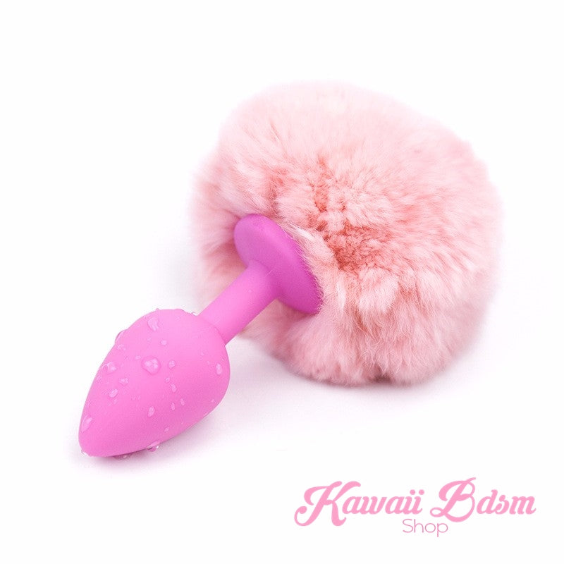 bunny rabbit vegan faux fur tail plug silicone stainless steel neko  kitten girl boy petplay pet sexy catgirl cat kitten adult toys buttplug plug anal ass submissive ddlg cgl mdlg mdlb ddlb little by Kawaii BDSM - cute and kinky / Worldwide Free Shipping (11264492231)