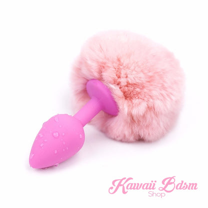 bunny rabbit vegan faux fur tail plug silicone stainless steel neko  kitten girl boy petplay pet sexy catgirl cat kitten adult toys buttplug plug anal ass submissive ddlg cgl mdlg mdlb ddlb little by Kawaii BDSM - cute and kinky / Worldwide Free Shipping (11264492231)