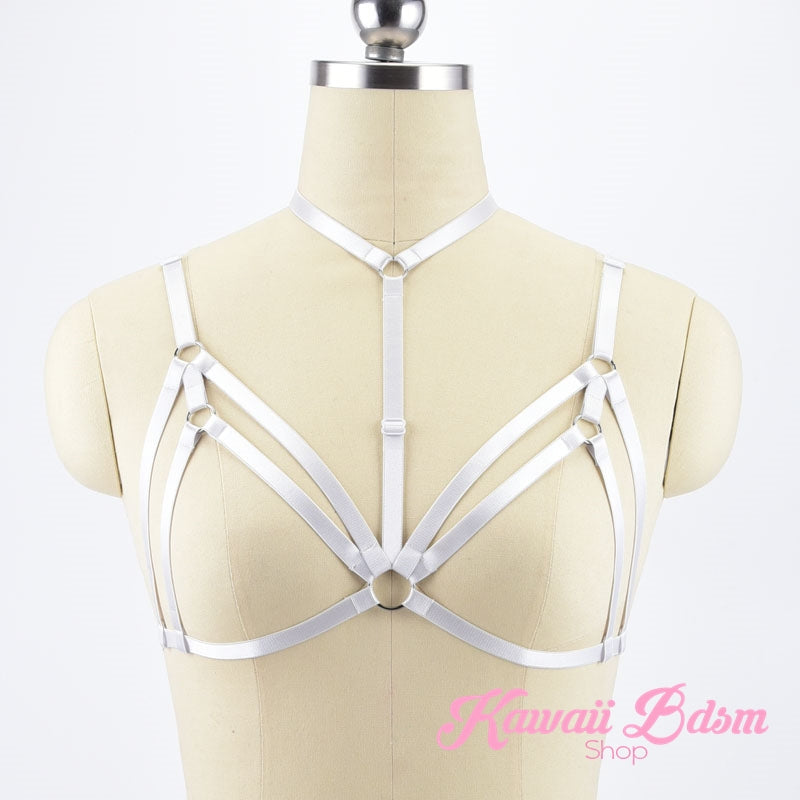 Harness Chest Body handmade bondage black sexy belt ddlg babygirl little one girl women submissive fetish fashion gothic goth pastel outfit little baby by Kawaii Bdsm - Cute and Kinky / Worldwide Free and Discreet Shipping  (11223334471)