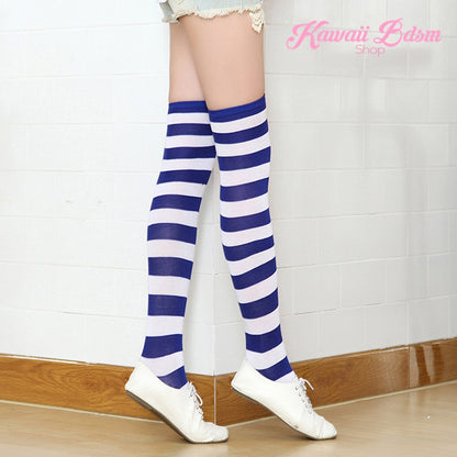Striped Thigh High Socks (11562629383)