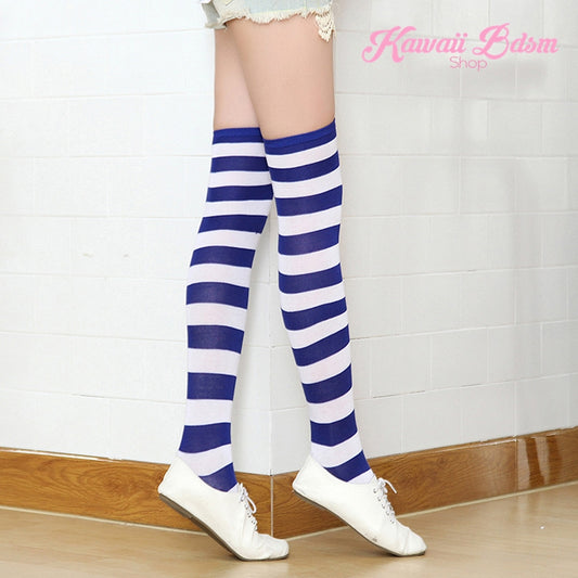 Striped Thigh High Socks (11562629383)