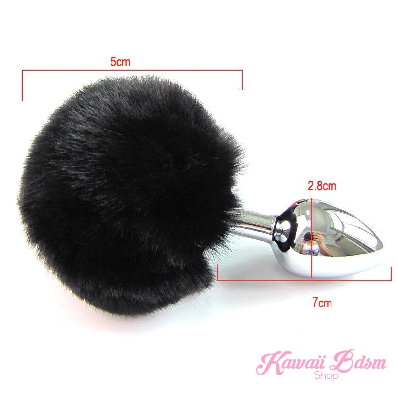 Black white vegan faux fur tail plug ears set silicone stainles steel bunny neko catgirl cat kittenplay kitten girl boy petplay pet sexy adult toys buttplug plug anal ass submissive ddlg cgl mdlg mdlb ddlb little aesthetic japanese sexy adult couple  by Kawaii BDSM - cute and kinky / Worldwide Free Shipping (3727579414580)