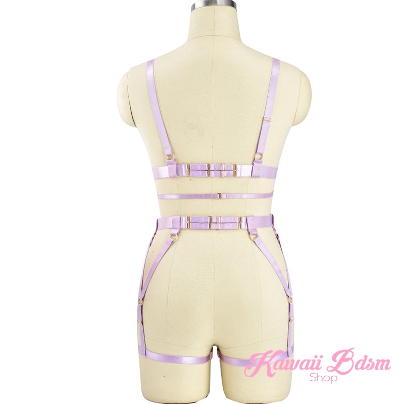 Harness Garter Chest Body handmade luxury bondage pink purple red black sexy belt ddlg babygirl little one girl women submissive by Kawaii Bdsm - Cute and Kinky / Worlwide Free and Disreet Shipping  (499766755380)