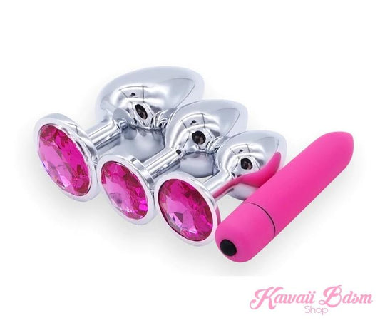 Stainless Steel training buttplugs vibrator kit babygirl sissy femboy aesthetic boy little cglg cglb mdlg mdlb ddlg ddlb agelay petplay kittenplay puppyplay fetish sex partner gift love couple goth kitten pet puppy pink aesthetic anal by Kawaii BDSM - cute and kinky / Worldwide Free Shipping (11594454215)
