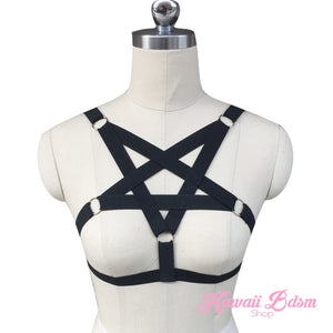Cute pentagram pastel goth wicca lingerie bra harness garter belt lace sexy kinky black pink fetish aesthetic ddlg cglg mdlg ddlb mdlb little submissive little neko japanese hentai real princess  by Kawaii BDSM - cute and kinky / Worldwide Free Shipping (11023922823)
