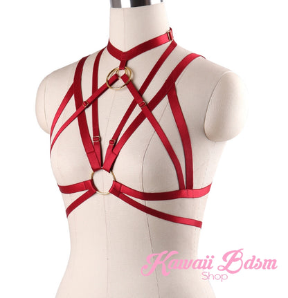 Harness Chest Body handmade bondage black sexy belt ddlg babygirl little one girl women submissive fetish fashion gothic goth pastel outfit little baby by Kawaii Bdsm - Cute and Kinky / Worldwide Free and Discreet Shipping  (1006228209716)