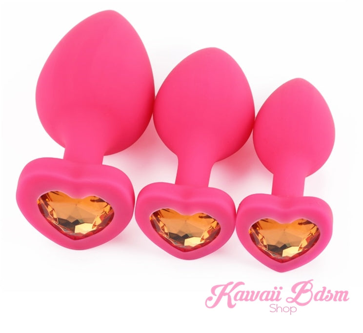 Silicone buttplugs heart shapped pink red blue babygirl sissy femboy aesthetic boy little cglg cglb mdlg mdlb ddlg ddlb agelay petplay kittenplay puppyplay fetish sex partner gift love couple goth kitten pet puppy by Kawaii BDSM - cute and kinky / Worldwide Free Shipping (1084076916788)