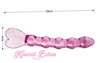 Bdsm Glass Dildo all Pink Heart Adult toy Wand Anal Plug Massager aesthetic kittenplay petplay sub bondage ddlg cglg babygirl mdlb by Kawaii Bdsm - Cute and Kinky / Worlwide Free and Disreet Shipping (10886416007)