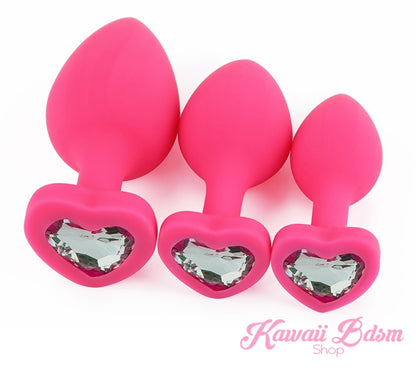 Silicone buttplugs heart shapped pink red blue babygirl sissy femboy aesthetic boy little cglg cglb mdlg mdlb ddlg ddlb agelay petplay kittenplay puppyplay fetish sex partner gift love couple goth kitten pet puppy by Kawaii BDSM - cute and kinky / Worldwide Free Shipping (1084076916788)