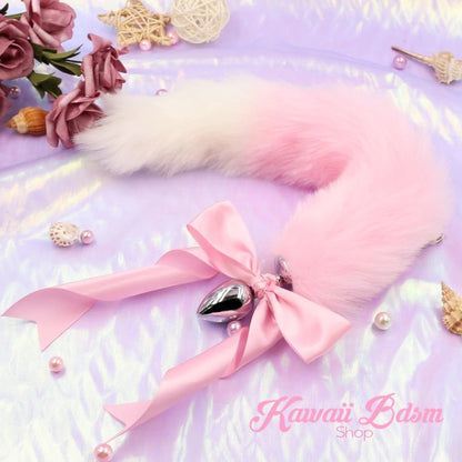 Light pink pastel White vegan faux fur tail plug ears set silicone stainless steel bunny neko catgirl cat kittenplay kitten girl boy petplay pet sexy adult toys buttplug plug anal ass submissive ddlg cgl mdlg mdlb ddlb little aesthetic japanese sexy adult couple ddlgworld ddlgplayground by Kawaii BDSM - cute and kinky / Worldwide Free Shipping (1673792618548)