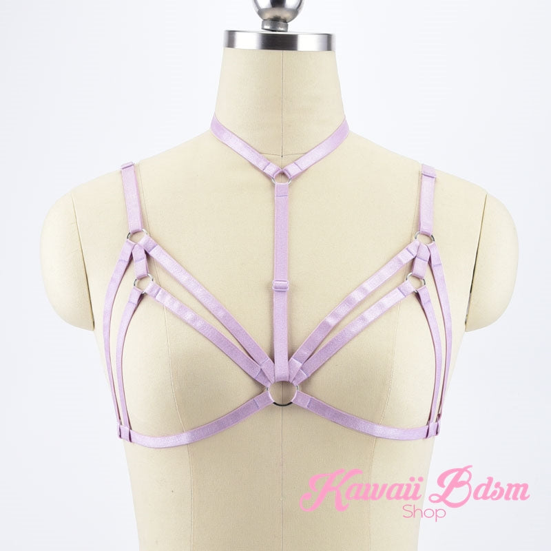 Harness Chest Body handmade bondage black sexy belt ddlg babygirl little one girl women submissive fetish fashion gothic goth pastel outfit little baby by Kawaii Bdsm - Cute and Kinky / Worldwide Free and Discreet Shipping  (11223334471)