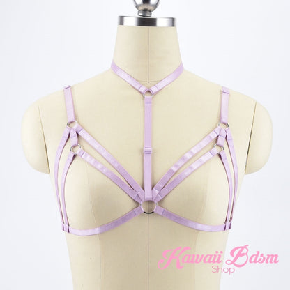 Harness Chest Body handmade bondage black sexy belt ddlg babygirl little one girl women submissive fetish fashion gothic goth pastel outfit little baby by Kawaii Bdsm - Cute and Kinky / Worldwide Free and Discreet Shipping  (11223334471)