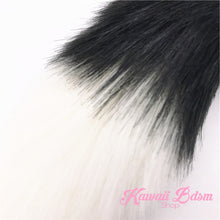 Black and white vegan faux fur tail plug silicone stainless steel neko catgirl cat kittenplay kitten girl boy petplay pet sexy adult toys buttplug plug anal ass submissive goth creepy cute yami ddlg cgl mdlg mdlb ddlb little by Kawaii BDSM - cute and kinky / Worldwide Free Shipping (1075106971700)