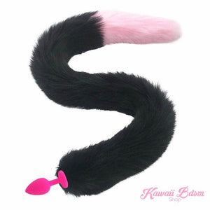 Extra long tail light pink and black kitten puppy fox play kittenplay ageplay ddlg roleplay fetish sexy couple pastel kitsune kink pet petplay by Kawaii BDSM - cute and kinky / Worldwide Free Shipping (4453524635700)