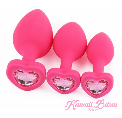 Silicone buttplugs heart shapped pink red blue babygirl sissy femboy aesthetic boy little cglg cglb mdlg mdlb ddlg ddlb agelay petplay kittenplay puppyplay fetish sex partner gift love couple goth kitten pet puppy by Kawaii BDSM - cute and kinky / Worldwide Free Shipping (1084076916788)