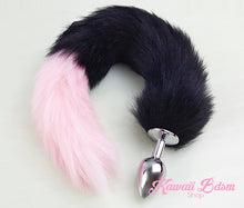 Black and pink vegan faux fur tail plug silicone stainless steel neko catgirl cat kittenplay kitten girl boy petplay pet sexy adult toys buttplug plug anal ass submissive goth creepy cute yami ddlg cgl mdlg mdlb ddlb little by Kawaii BDSM - cute and kinky / Worldwide Free Shipping (1075056476212)