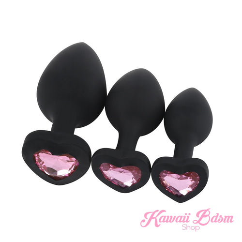 Silicone buttplugs heart shapped pink red blue babygirl sissy femboy aesthetic boy little cglg cglb mdlg mdlb ddlg ddlb agelay petplay kittenplay puppyplay fetish sex partner gift love couple goth kitten pet puppy by Kawaii BDSM - cute and kinky / Worldwide Free Shipping (1083961245748)
