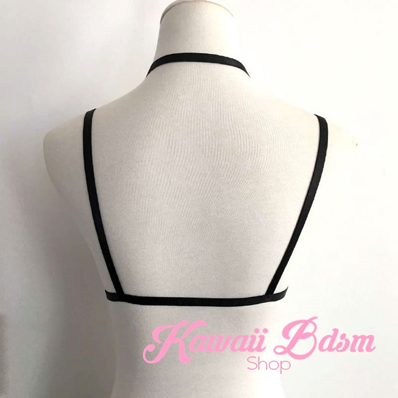 Harness Chest Body handmade bondage black sexy belt ddlg babygirl little one girl women submissive fetish fashion gothic goth pastel outfit little baby by Kawaii Bdsm - Cute and Kinky / Worldwide Free and Discreet Shipping  (11223334471)