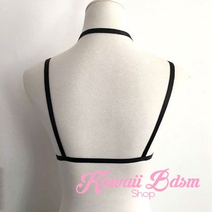 Harness Chest Body handmade bondage black sexy belt ddlg babygirl little one girl women submissive fetish fashion gothic goth pastel outfit little baby by Kawaii Bdsm - Cute and Kinky / Worldwide Free and Discreet Shipping  (11223334471)