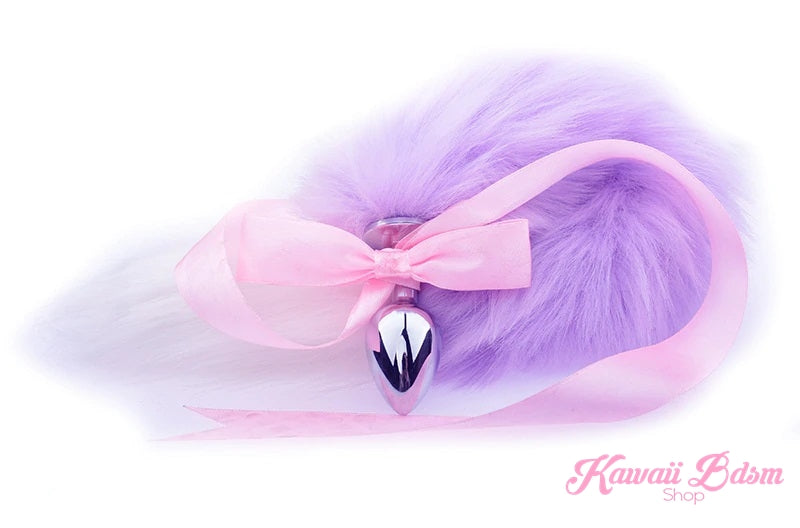 Lavender Purple Lilac White vegan faux fur tail plug ears set silicone stainles steel bunny neko catgirl cat kittenplay kitten girl boy petplay pet sexy adult toys buttplug plug anal ass submissive ddlg cgl mdlg mdlb ddlb little aesthetic japanese sexy adult couple  by Kawaii BDSM - cute and kinky / Worldwide Free Shipping (4341030846516)