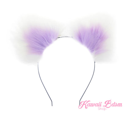 Lilac purple lavender pastel White vegan faux fur tail plug ears set silicone stainless steel bunny neko catgirl cat kittenplay kitten girl boy petplay pet sexy adult toys buttplug plug anal ass submissive ddlg cgl mdlg mdlb ddlb little aesthetic japanese sexy adult couple ddlgworld ddlgplayground by Kawaii BDSM - cute and kinky / Worldwide Free Shipping (4341030846516)