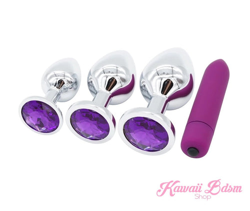Stainless Steel training buttplugs vibrator kit babygirl sissy femboy aesthetic boy little cglg cglb mdlg mdlb ddlg ddlb agelay petplay kittenplay puppyplay fetish sex partner gift love couple goth kitten pet puppy purple aesthetic anal by Kawaii BDSM - cute and kinky / Worldwide Free Shipping (11594463431)