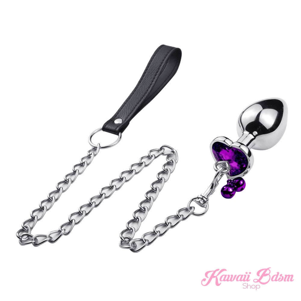 Heart Buttplug w/ Leash Kawaii Bdsm Heart Buttplug w/ Leash Kawaii Bdsm