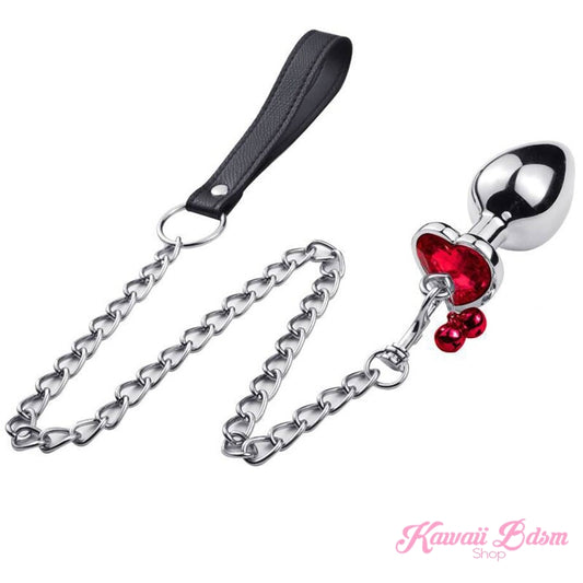 Heart Buttplug w/ Leash (5931815862434)