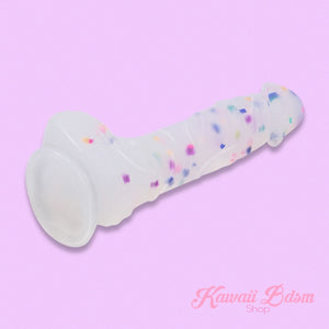 Rainbow colorful confetti dildo silicone toys suction cup pink ddlg by Kawaii BDSM - cute and kinky / Worldwide Free Shipping (4348483403828)
