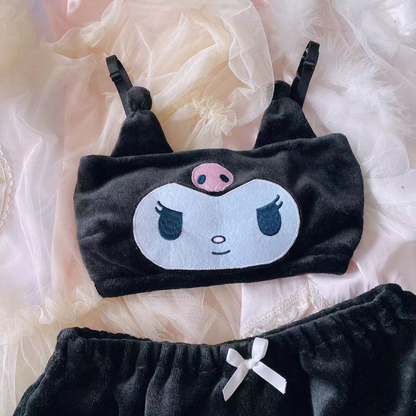 Kuromi sanrio my melody lingerie set pijama cute goth gf shorts top japanese anime inspired kawaii bdsm ddlg abdl ageplay roleplay princess