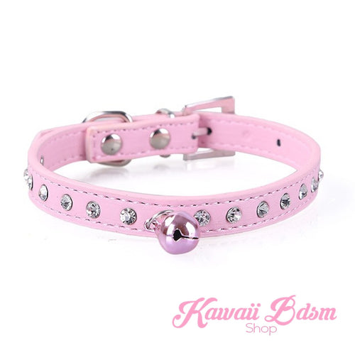 Cute kitten pet puppy pink girly sissy sexy petplay ageplay ddlg mdlg mdlb ddlb crystal collar choker love gift daddy babygirl baby boy submissive sub dominant dom by Kawaii BDSM - cute and kinky / Worldwide Free Shipping (10887571527)
