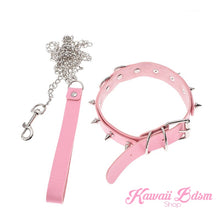 collar leash choker fashion goth sexy slave sub submissive ddlg cglg cglb mdlb mommy daddy little bondage black pink aesthetic white by Kawaii Bdsm - Cute and Kinky / Worldwide Free and Discreet Shipping  (781560414260)