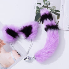 purple and black wolf  pastel high quality tails matching cat fox ears pet kitten cat play bdsm bondage ageplay ddlg cglg little one roleplay kawaii bdsm