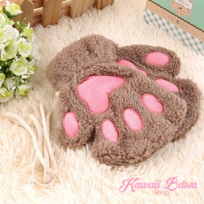 Plush Paw Fingerless Gloves (21118844935)