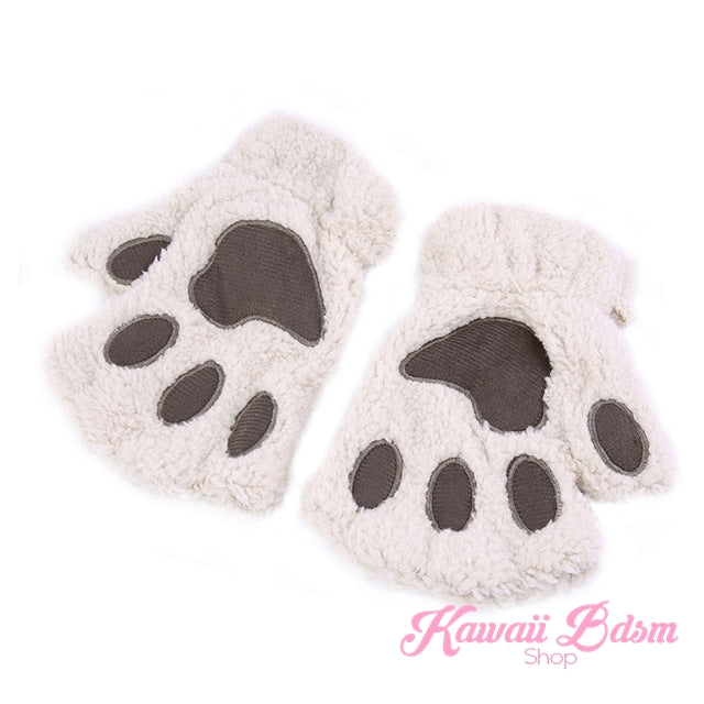 Plush Paw Fingerless Gloves (21118844935)