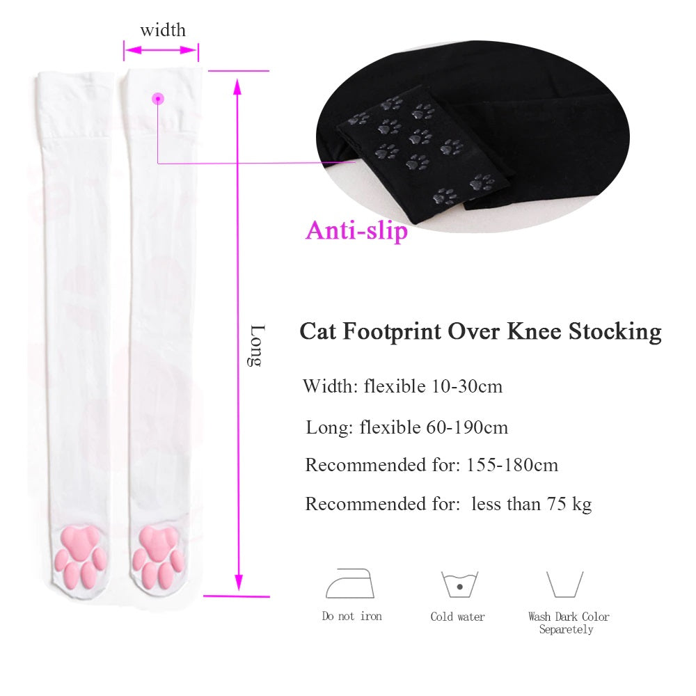 Paw Cat kitten Neko pads Thigh Highs Socks Kawaii Bdsm - cute and kinky