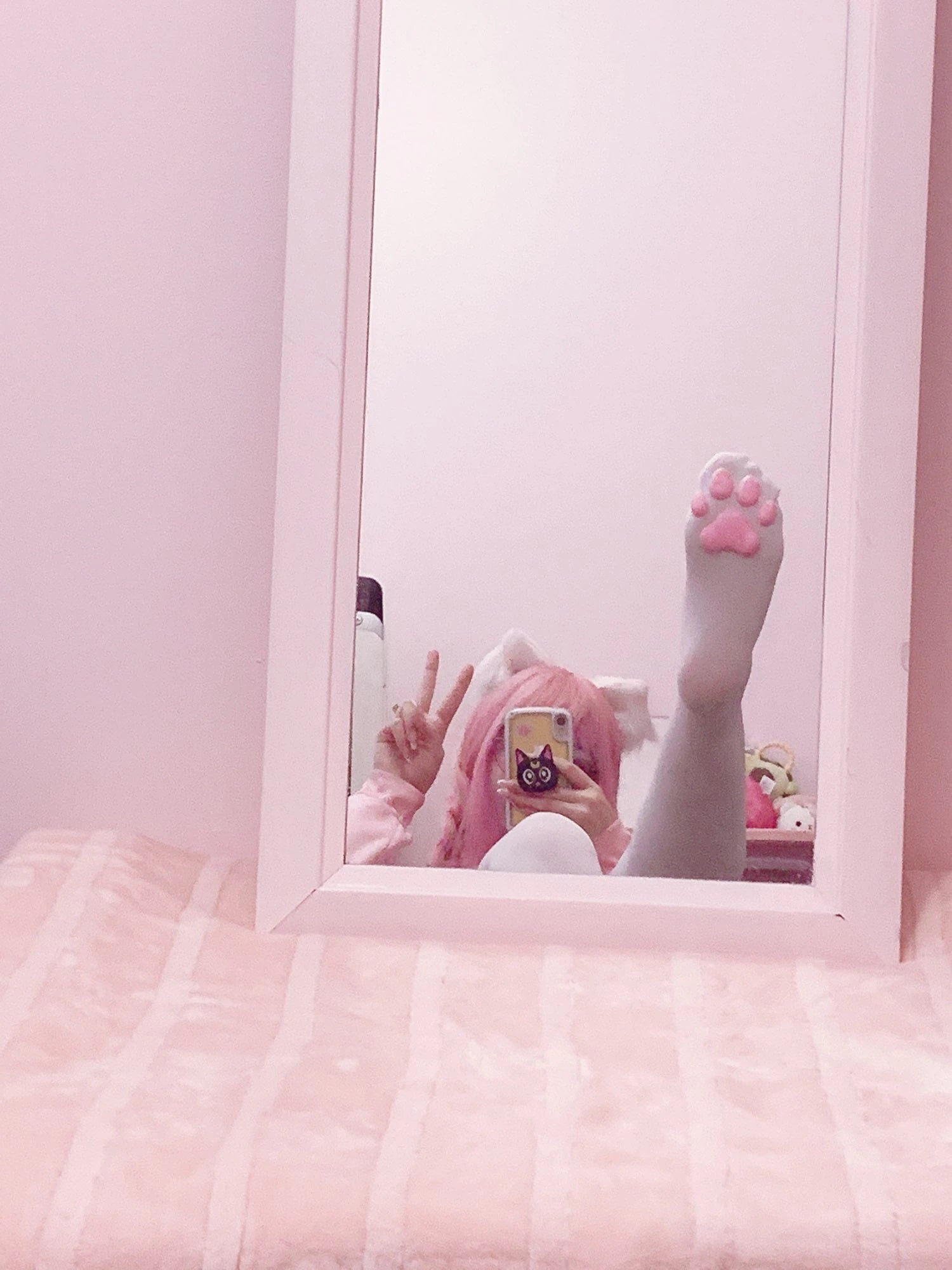 Paw Cat kitten Neko pads Thigh Highs Socks Kawaii Bdsm - cute and kinky