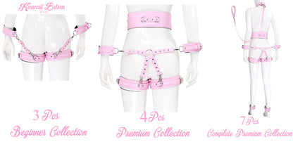 Thigh Ankle Handcuffs Hogtie waist restraints kawaii bdsm pink black, white bondage bdsm kit set complete luxury premium high quality best selling