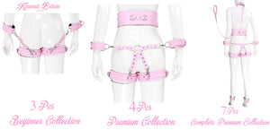 Thigh Ankle Handcuffs Hogtie waist restraints kawaii bdsm pink black, white bondage bdsm kit set complete luxury premium high quality best selling