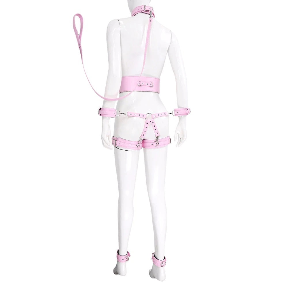 Thigh Ankle Handcuffs Hogtie waist restraints kawaii bdsm pink black, white bondage bdsm kit set complete luxury premium high quality best selling