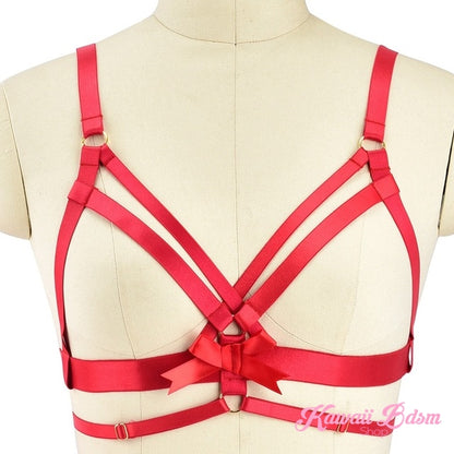 Harness Garter Chest Body handmade luxury bondage pink purple red black sexy belt ddlg babygirl little one girl women submissive by Kawaii Bdsm - Cute and Kinky / Worlwide Free and Disreet Shipping  (499766755380)