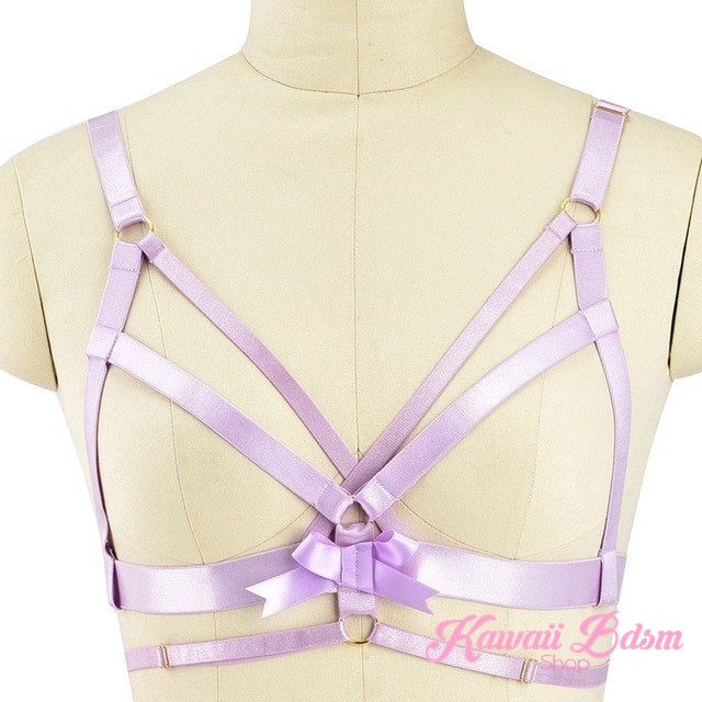 Harness Garter Chest Body handmade luxury bondage pink purple red black sexy belt ddlg babygirl little one girl women submissive by Kawaii Bdsm - Cute and Kinky / Worlwide Free and Disreet Shipping  (499766755380)