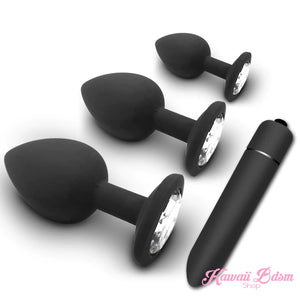 Silicone Buttplugs & Vibe Set