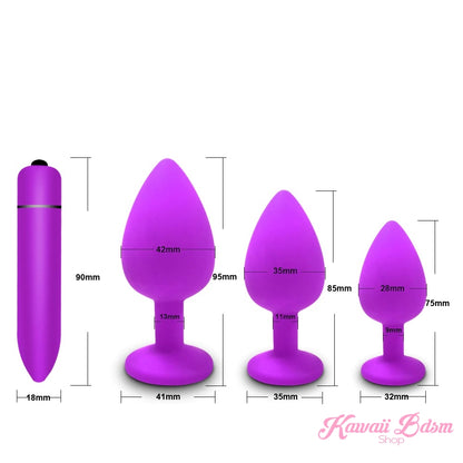 Silicone Buttplugs & Vibe Set