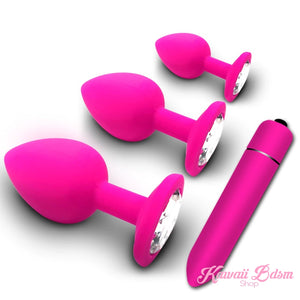 Silicone Buttplugs & Vibe Set