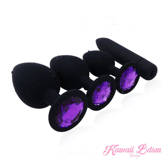 Silicone Buttplugs & Vibe Set