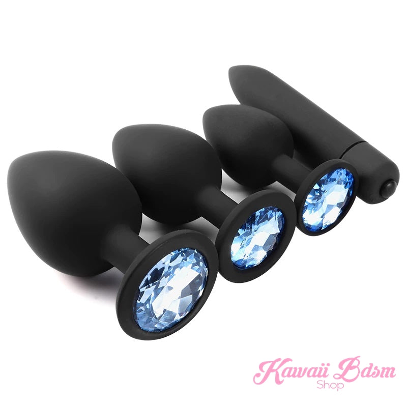 Silicone Buttplugs & Vibe Set