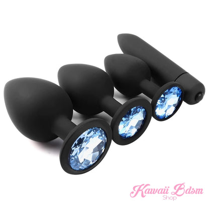 Silicone Buttplugs & Vibe Set