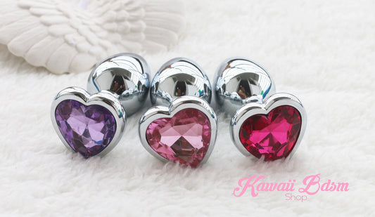 heart plug stainless steel crystal Jewell colorful rainbow ddlgworld ddlgplayground kinky sex buttplug anal babygirl babydoll doll soft aesthetic submissive sub cgl mdlg mdlb ageplay kittenplay neko girl boy by Kawaii BDSM - cute and kinky / Worldwide Free Shipping  (11179135239)