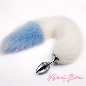 white and blue fox puppy play kitten vegan faux fur tail plug silicone stainless steel neko catgirl cat kittenplay kitten girl boy petplay pet sexy adult toys buttplug plug anal ass submissive goth creepy cute yami ddlg cgl mdlg mdlb ddlb little by Kawaii BDSM - cute and kinky / Worldwide Free Shipping (1073791664180)